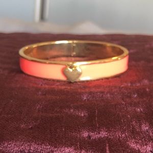 Kate Spade hinge bracelet gold coral orange enamel